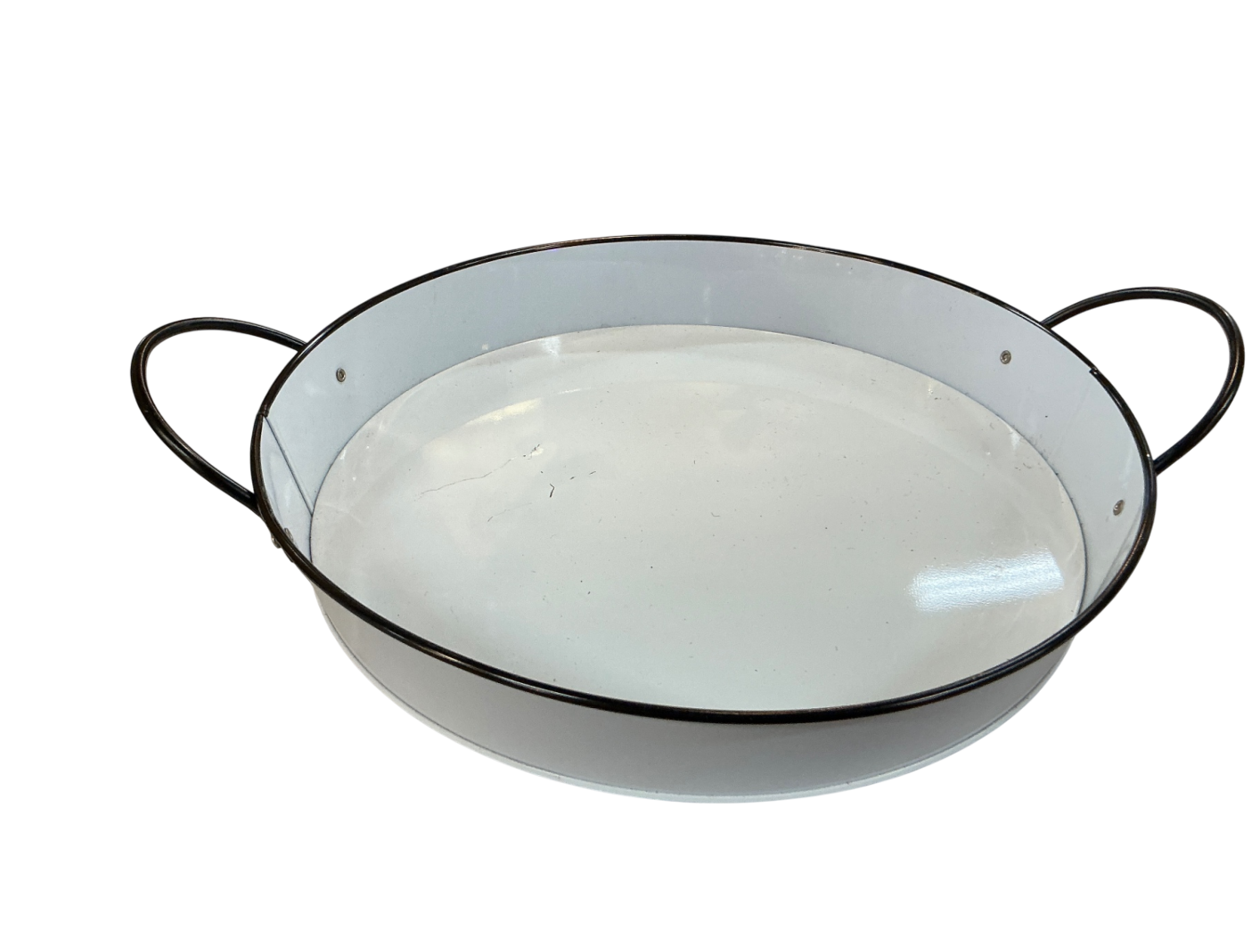 Decorative Tray White with black trim Metal MAW