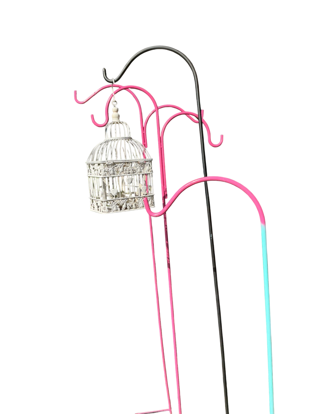 Decorative Wall Hanging White and pink Metal