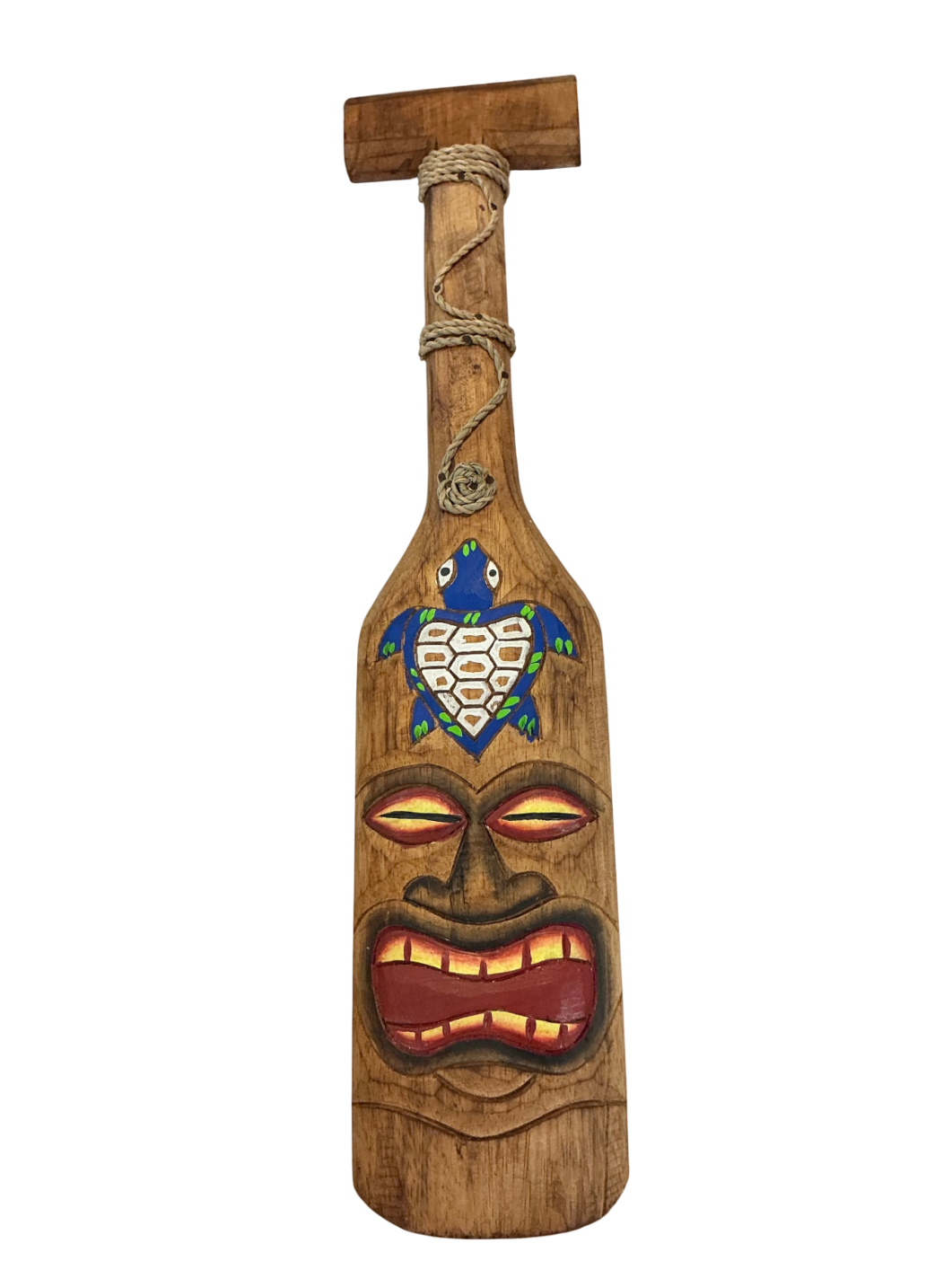 Decorative Wall Hanging Natural wood tone with colorful painted details Wood and paint