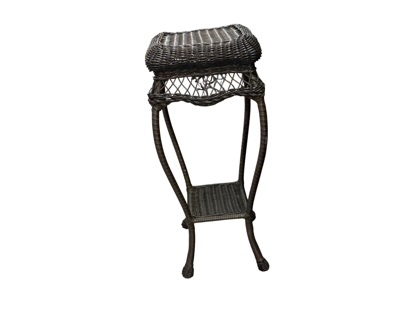 Wicker plant stand Dark Brown Wicker/Rattan Bartz