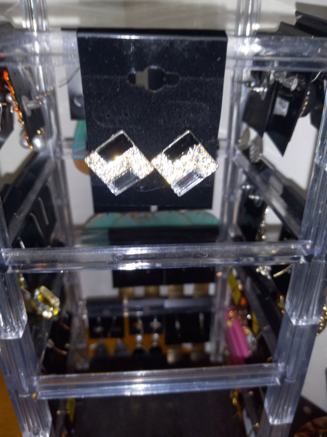 Black n crystal earrings dsc
