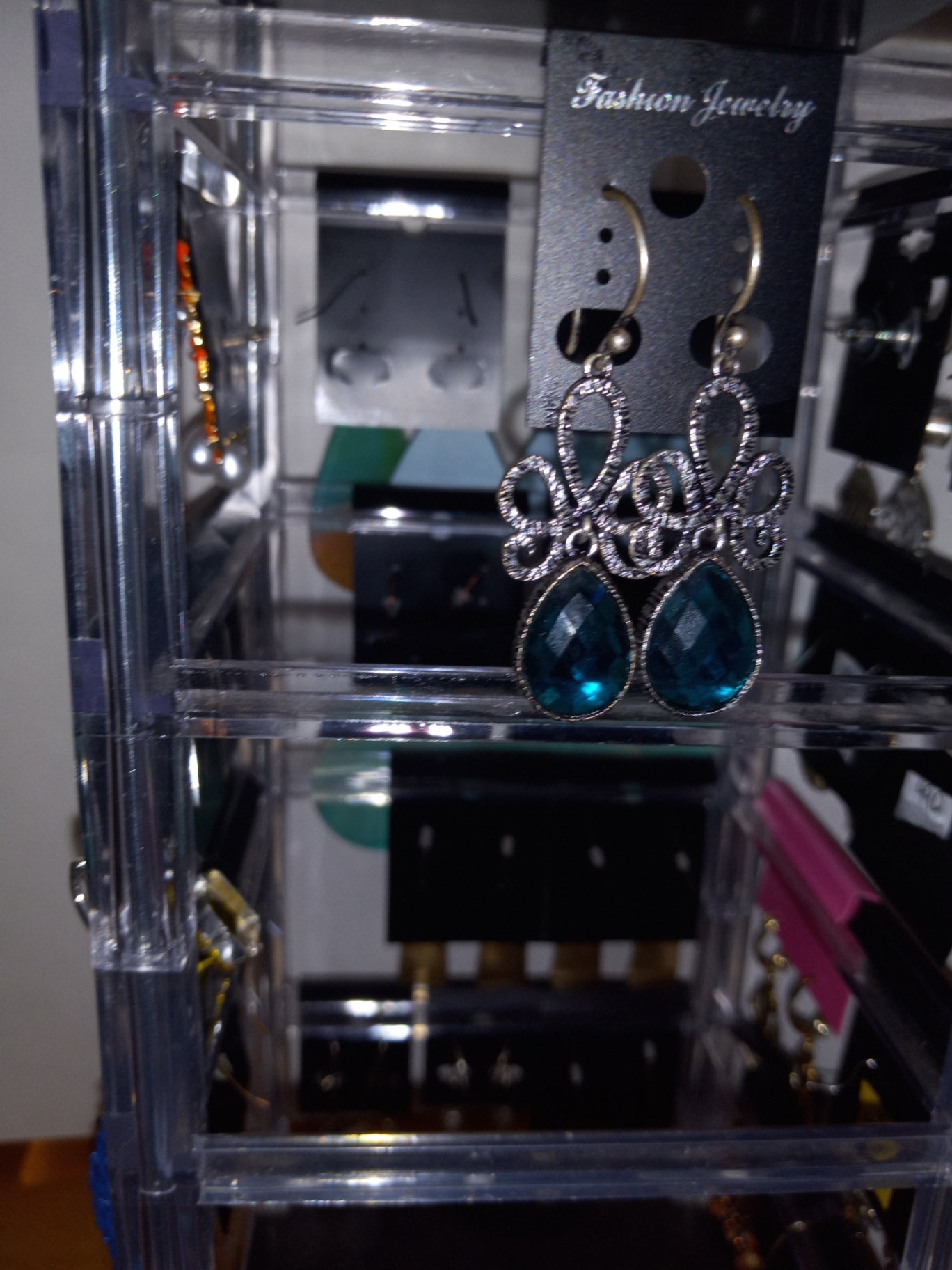 Blue glass earrings dsc 