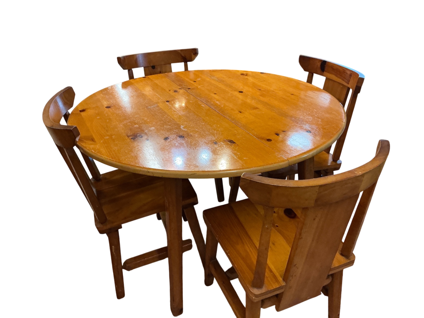 Dining Table 4 Chairs Brown Wood JCL