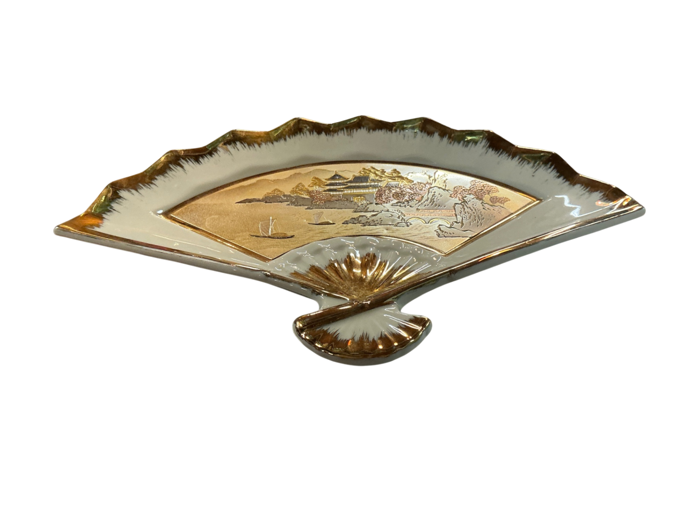 Decorative Plate Gold and white Porcelain