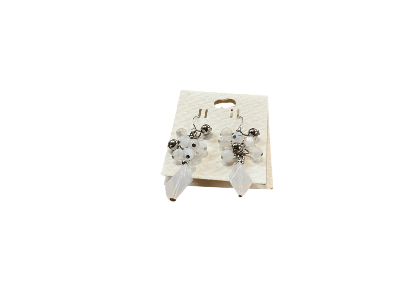 Costume Jewerly White and Silver Metal and synthetic stones