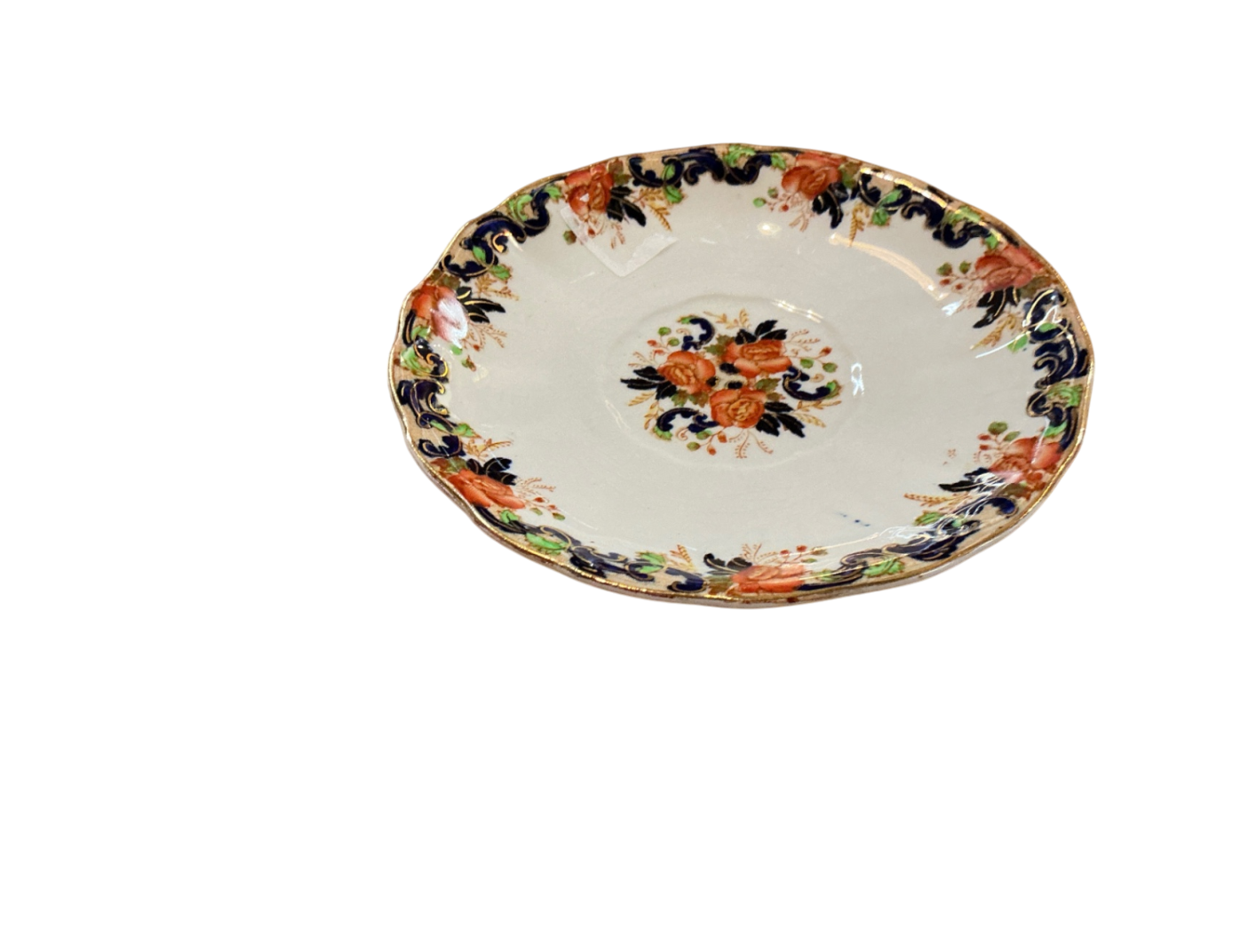 Decorative Plate Cream with multicolored floral pattern Porcelain
