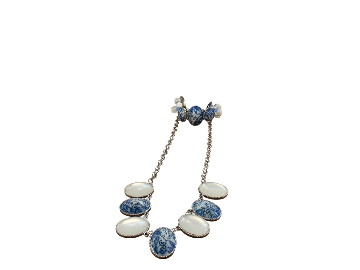 Costume Jewerly Blue and white Metal and ceramic or resin