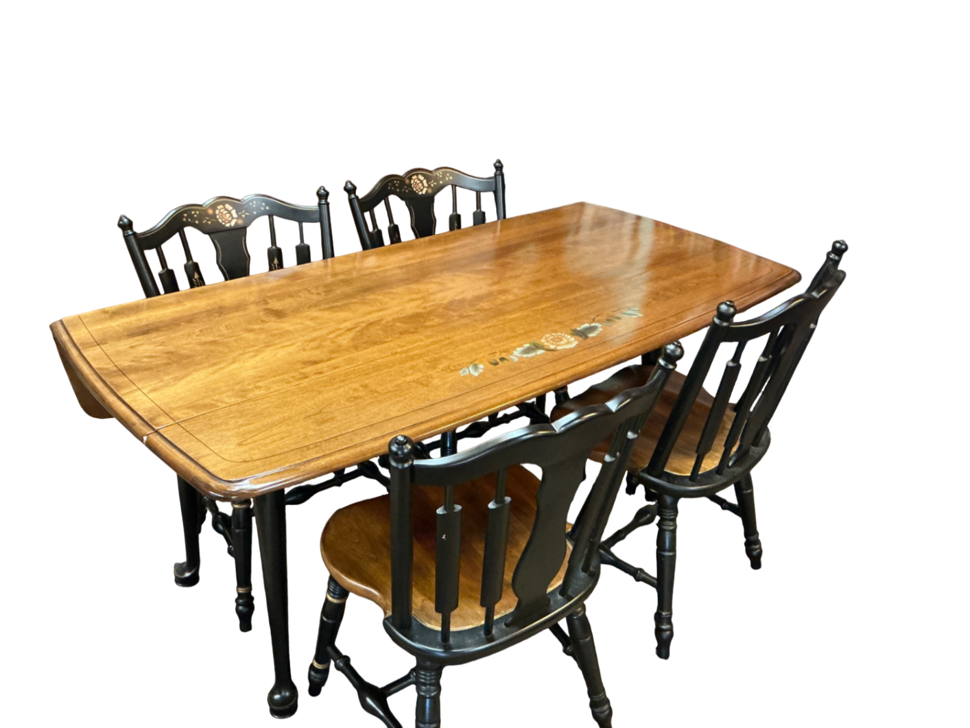 Walnut Drop Leaf Table with chairs 