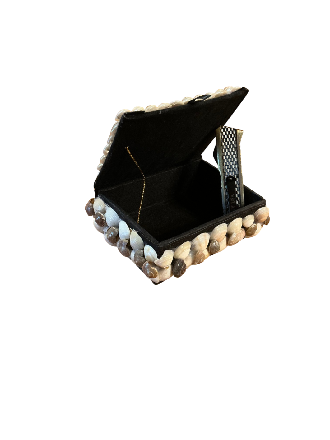 Jewelry Box, Trinket Box Shell Decor Measures 5"x4"x2"