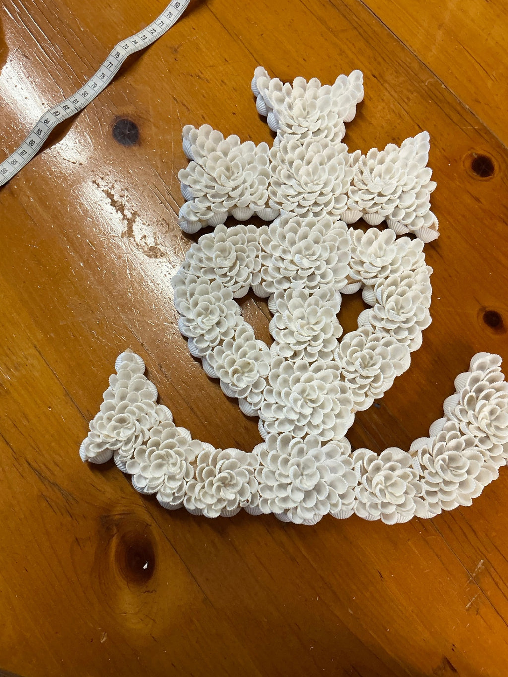 Decorative Wall Hanging White Sea Shell Anchor Measures 16" x 13"