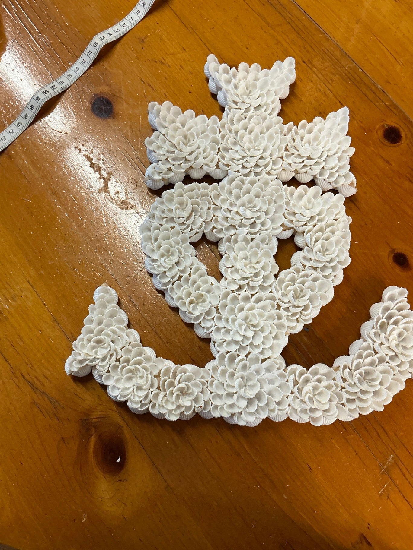 Decorative Wall Hanging White Sea Shell Anchor Measures 16" x 13"