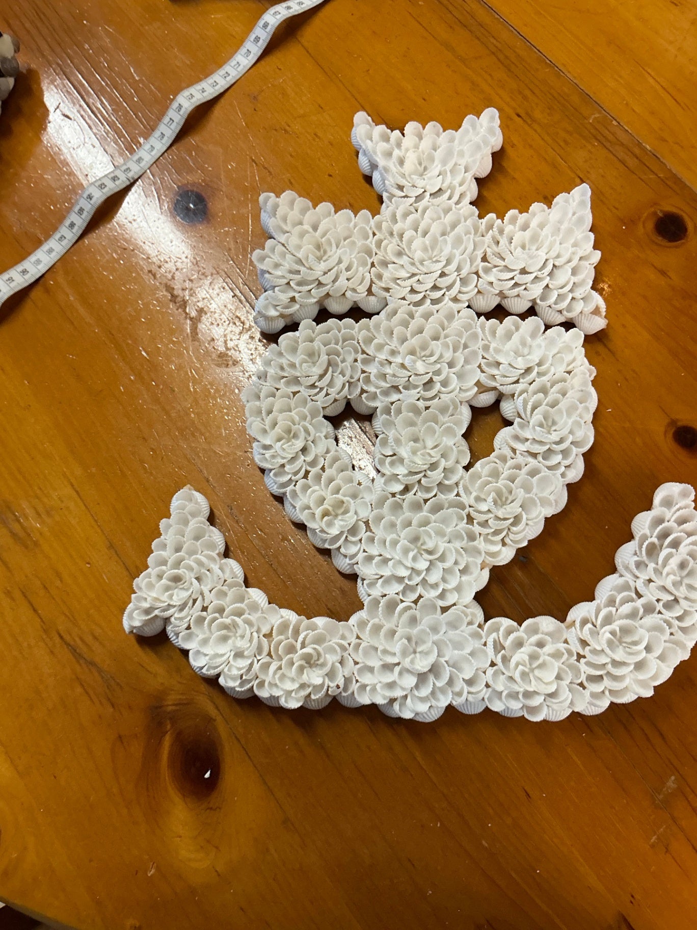 Decorative Wall Hanging White Sea Shell Anchor Measures 16" x 13"