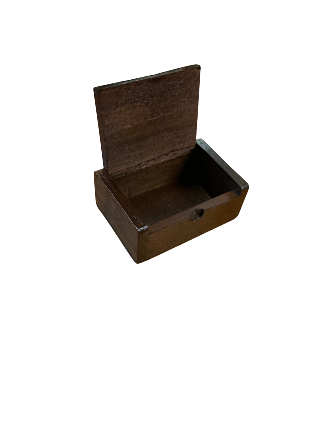 Decorative Jewelry Box, Trinket Box Brown and metallic silver Wood and metal measure 3.5" x 2.5" x 1.5"