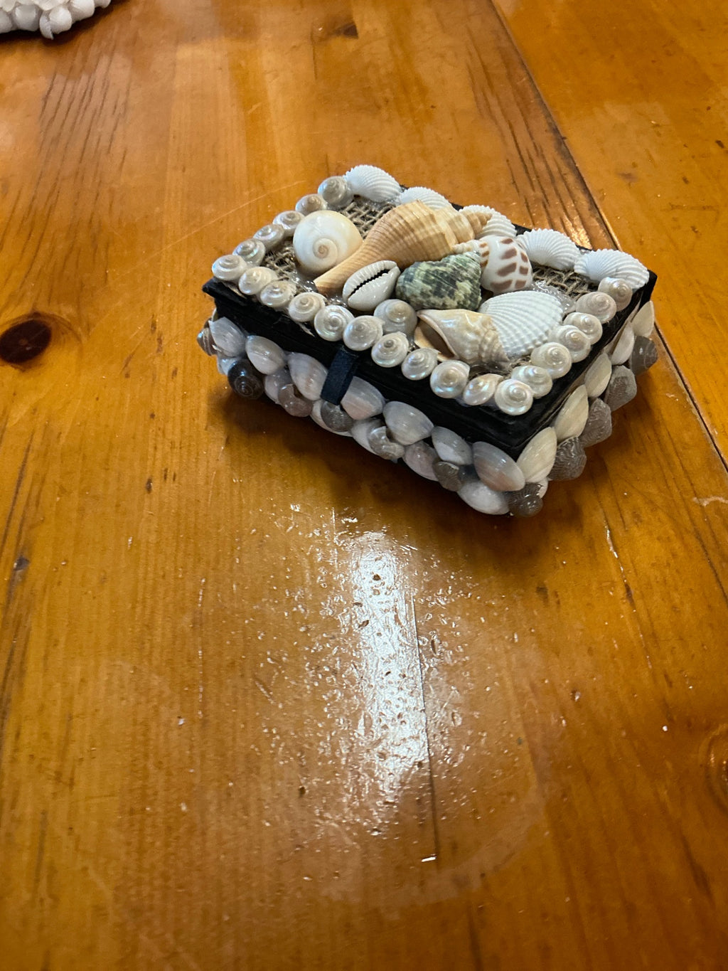 Jewelry Box, Trinket Box Shell Decor Measures 5"x4"x2"