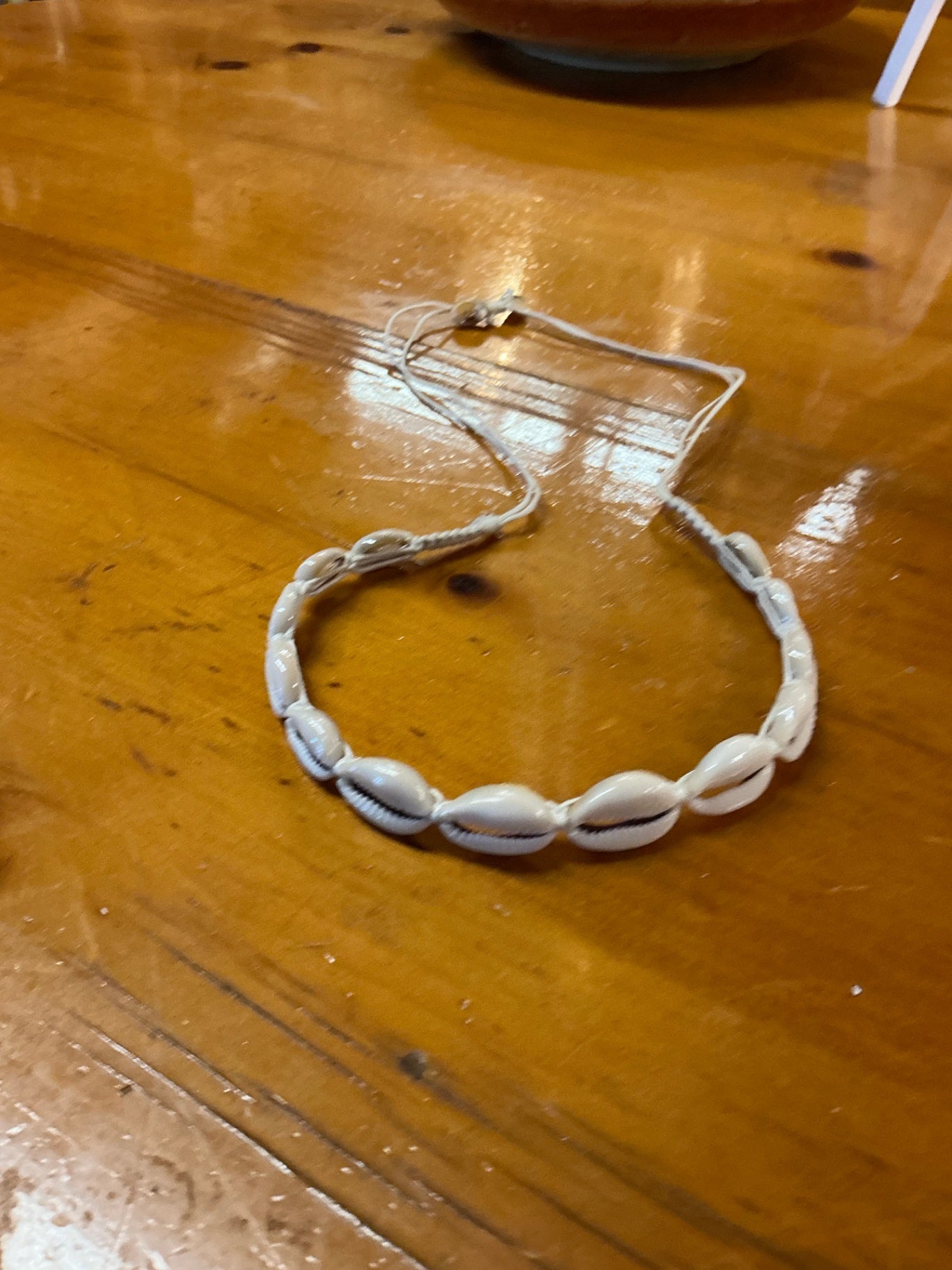Cowries Choker Necklace Cream/Ivory Shells and thread 24" Fully Open
