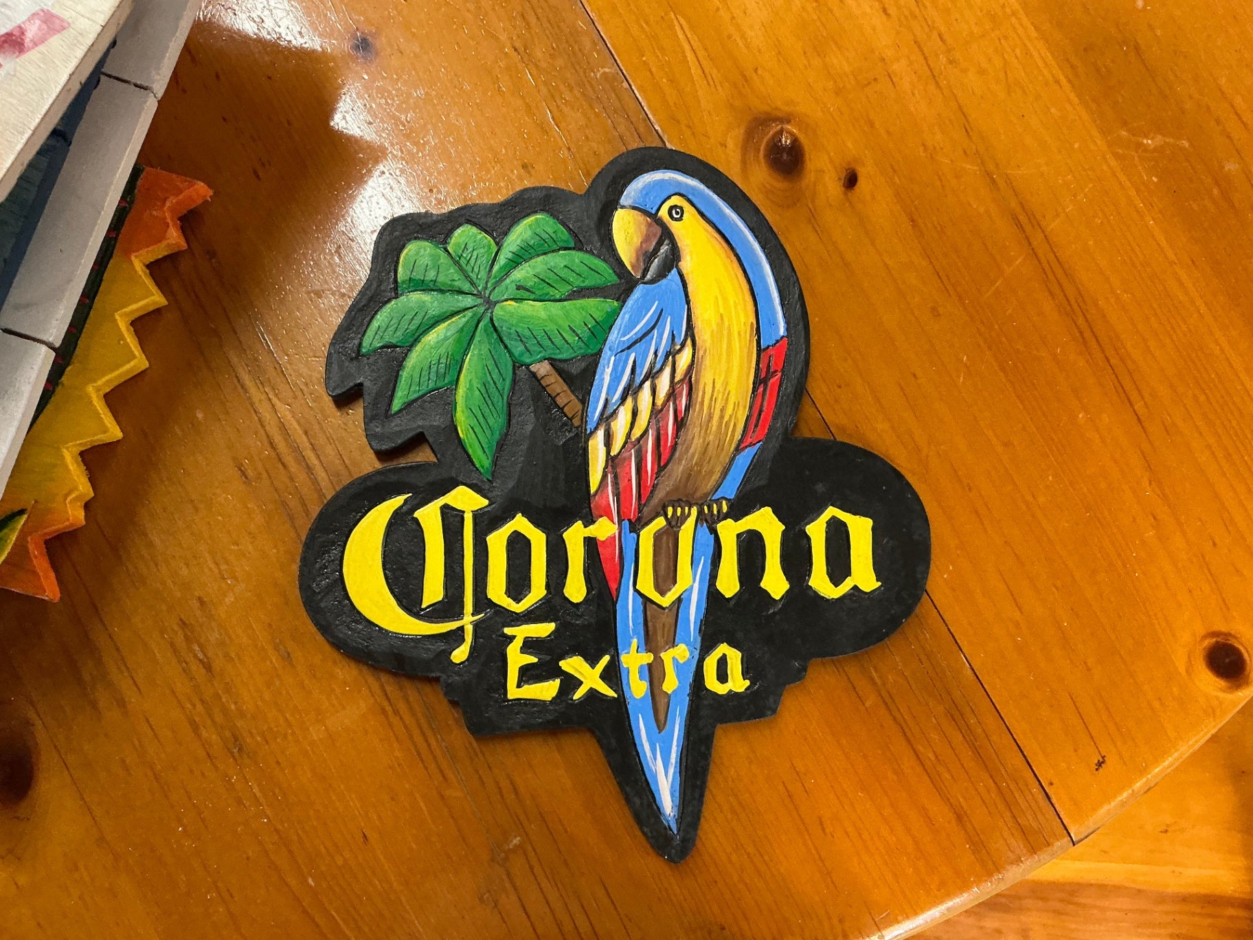 Corona Extra Decorative Wall Hanging Black, yellow, blue, red, green, brown Wood sign Sorry We're Stoned Come Back Later Decorative Wooden Wall Hanging Sign 12"x9.5"