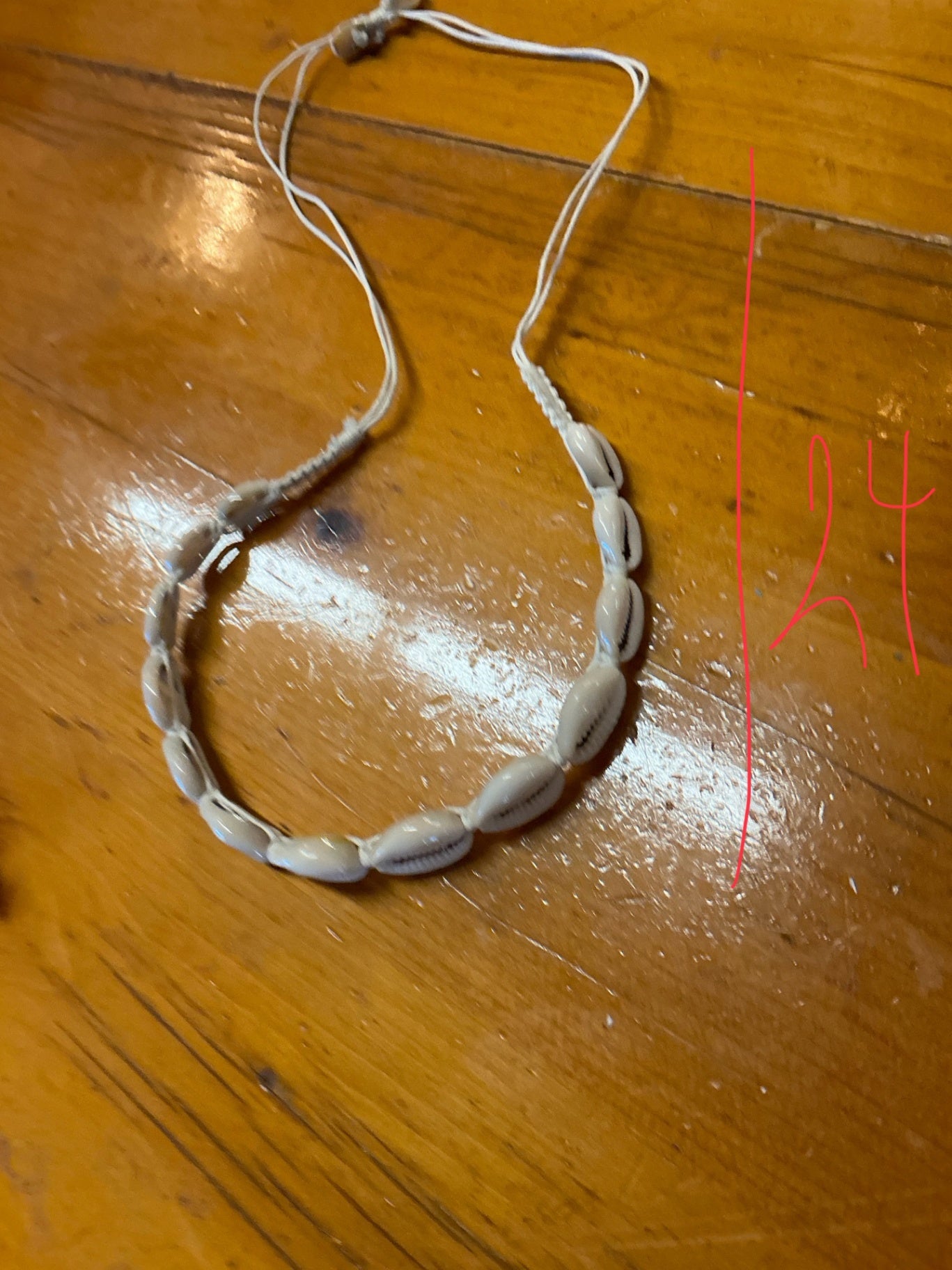 Cowries Choker Necklace Cream/Ivory Shells and thread 24" Fully Open