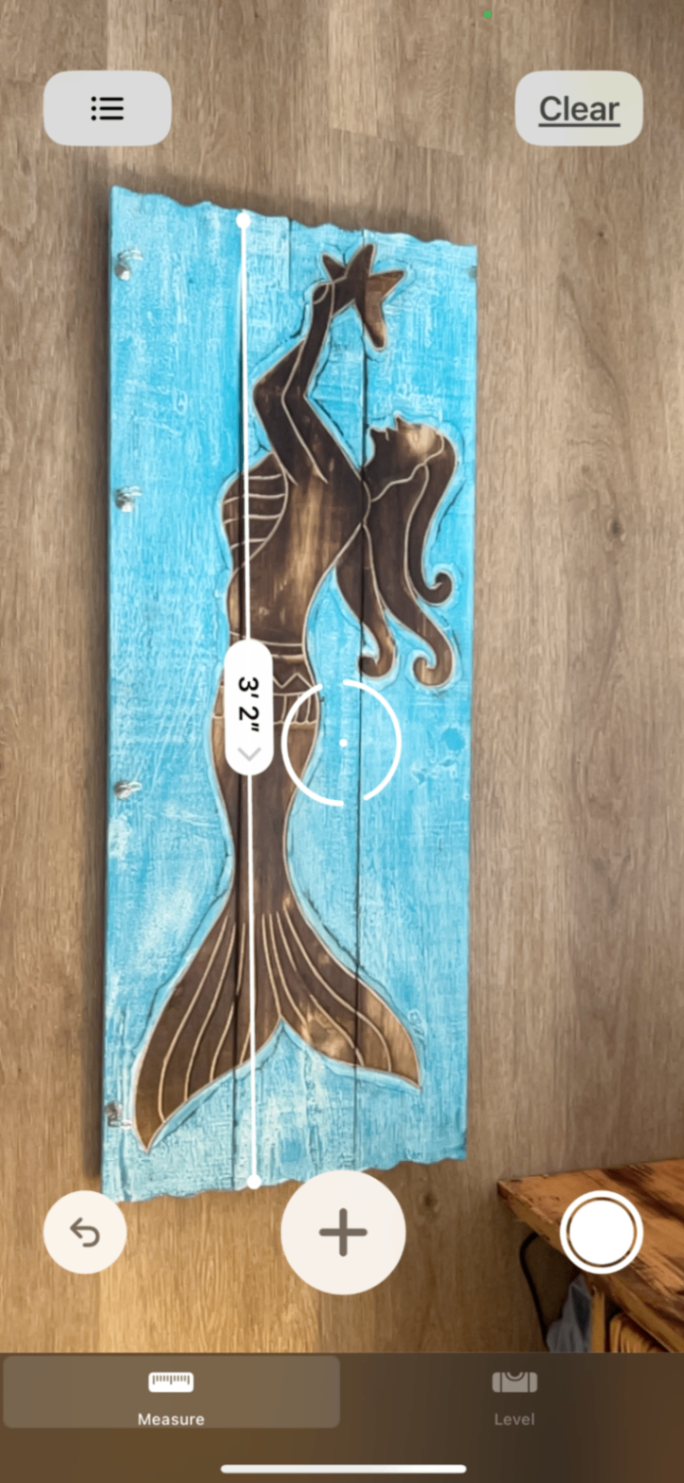 Mermaid wall hanging rack Blue and brown Wood Large