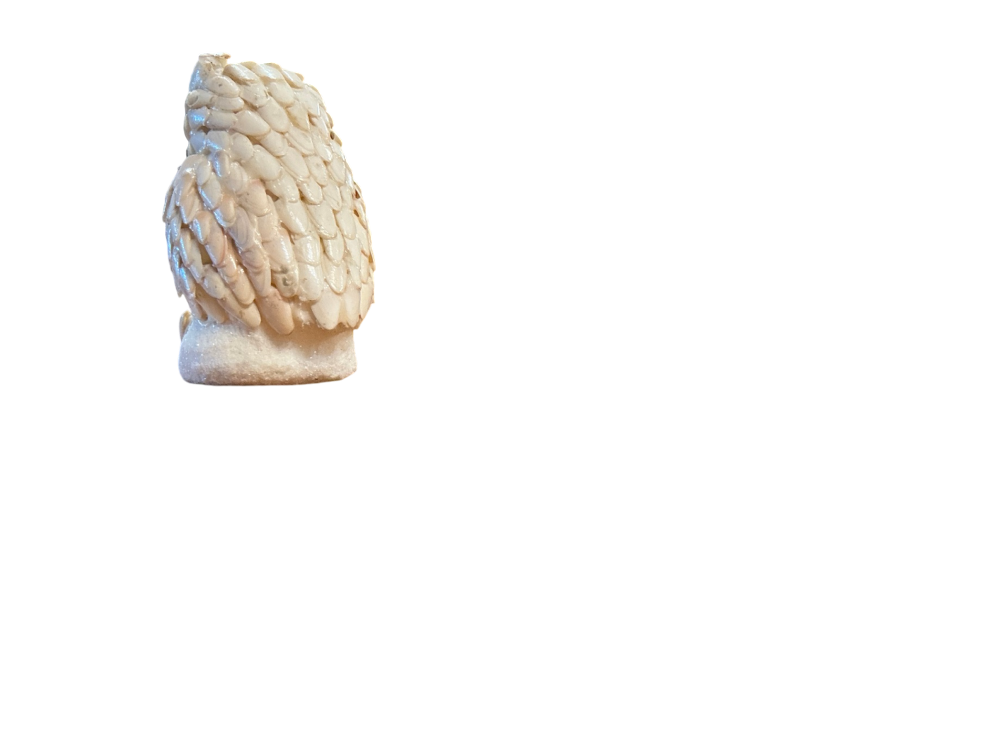 Decorative Owl Figurine Beige/Off-white Shell Small