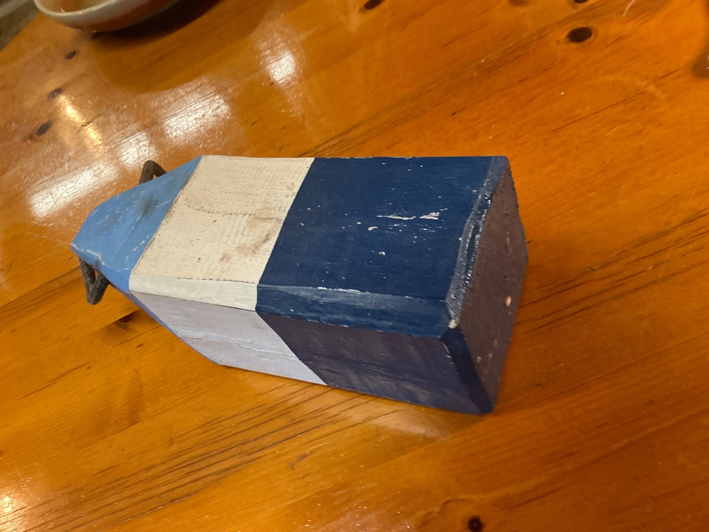 Decorative Bouy Blue, White, Beige Wood