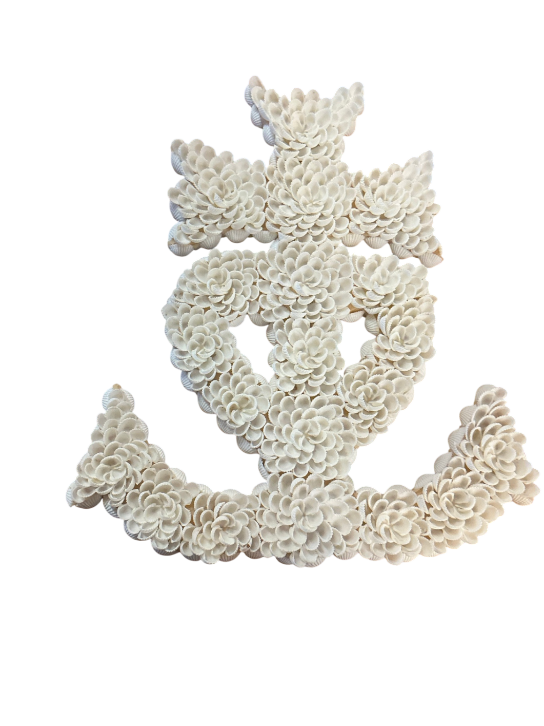 Decorative Wall Hanging White Sea Shell Anchor Measures 16" x 13"