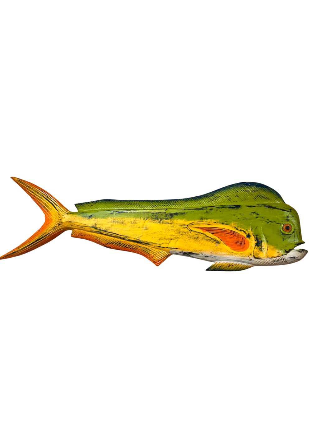 Mahi Fish Decorative Wall Hanging Multicolor Wood and paint 40" x 12"