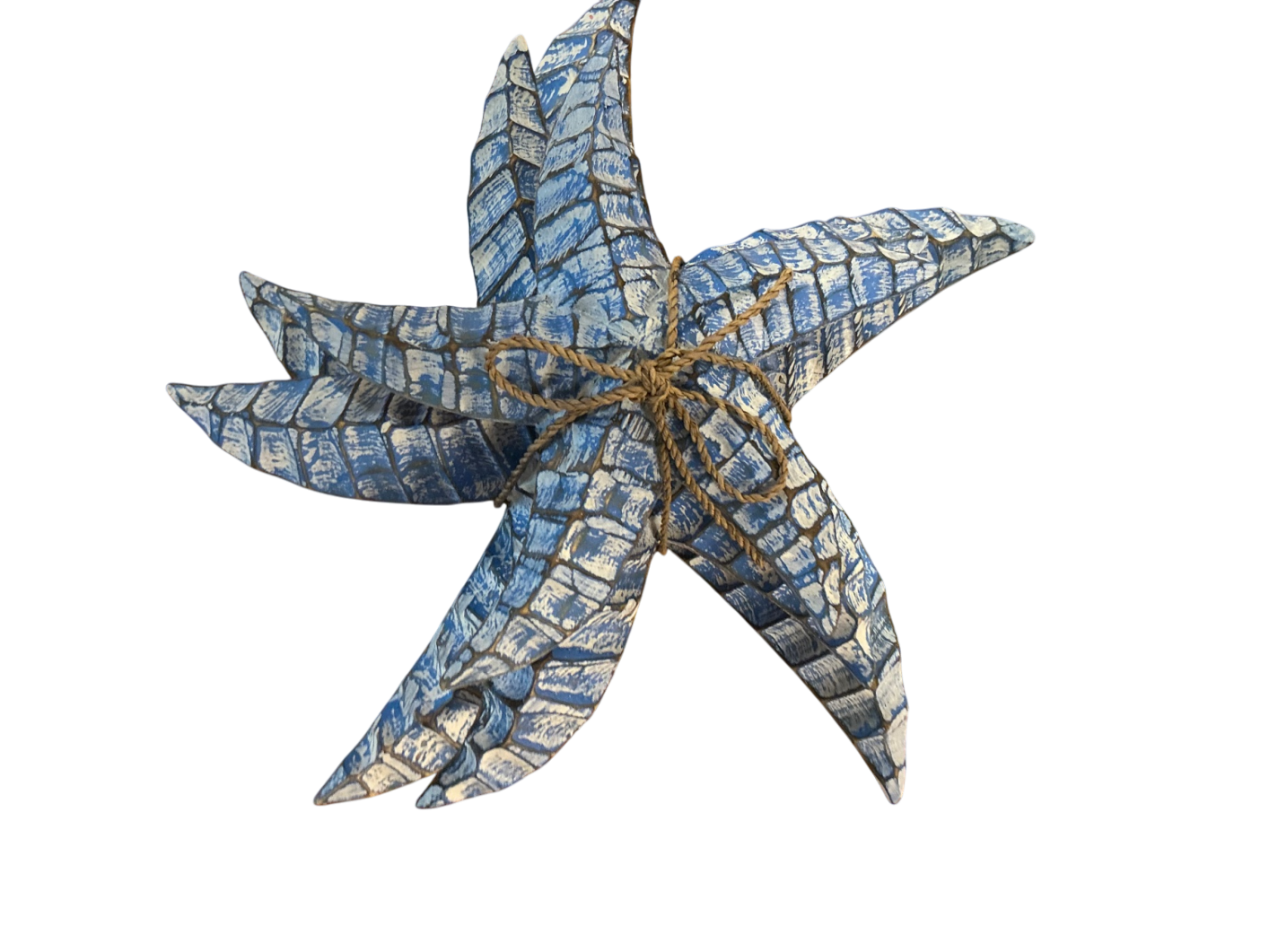 Starfish Decorative Wall Hanging Blue and Turquoise Wood sets of 3 measures 14"x14"x4.5"