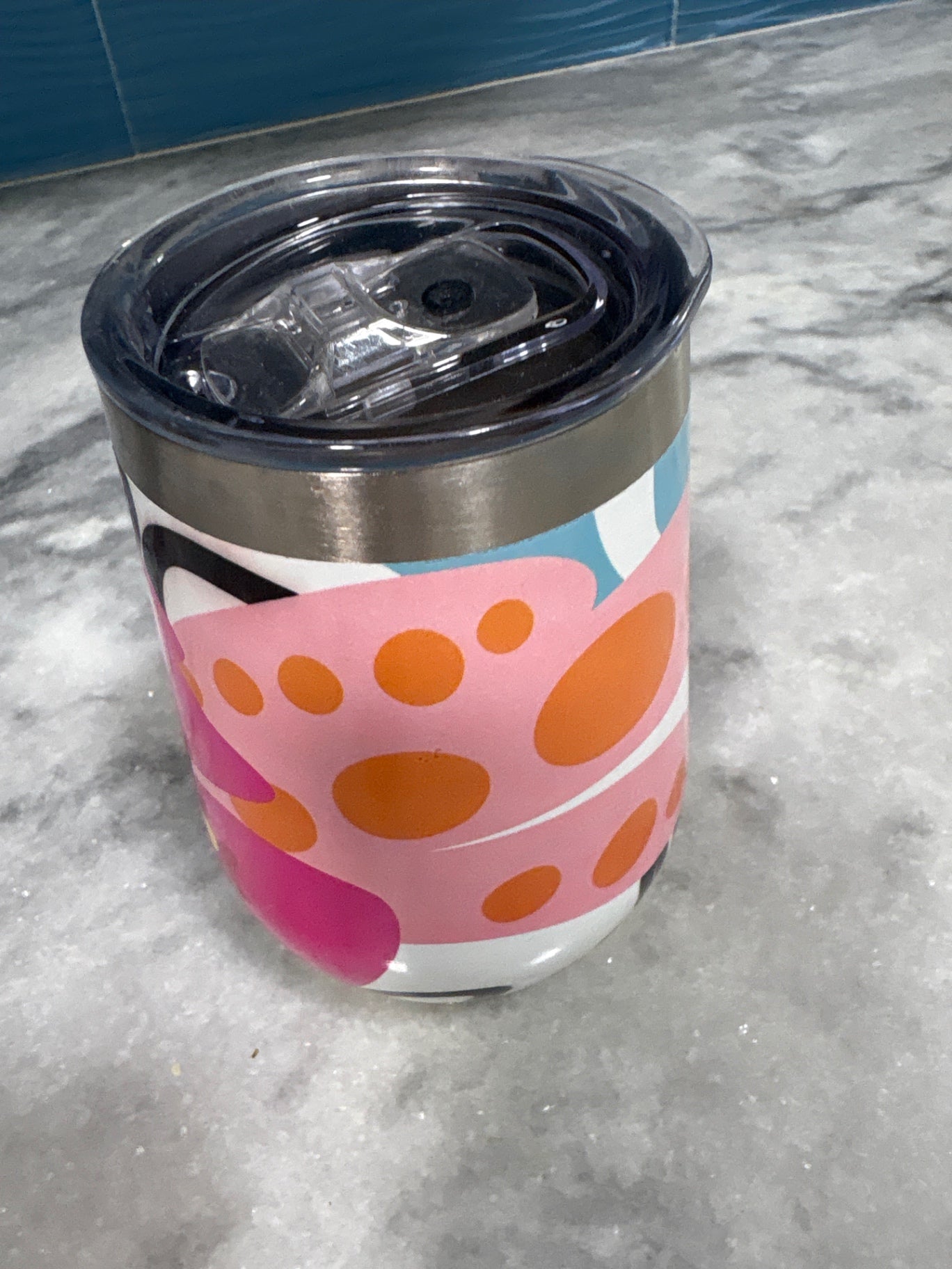 Drinkware Multicolored (Pink, Orange, White, Black) Stainless Steel and Plastic