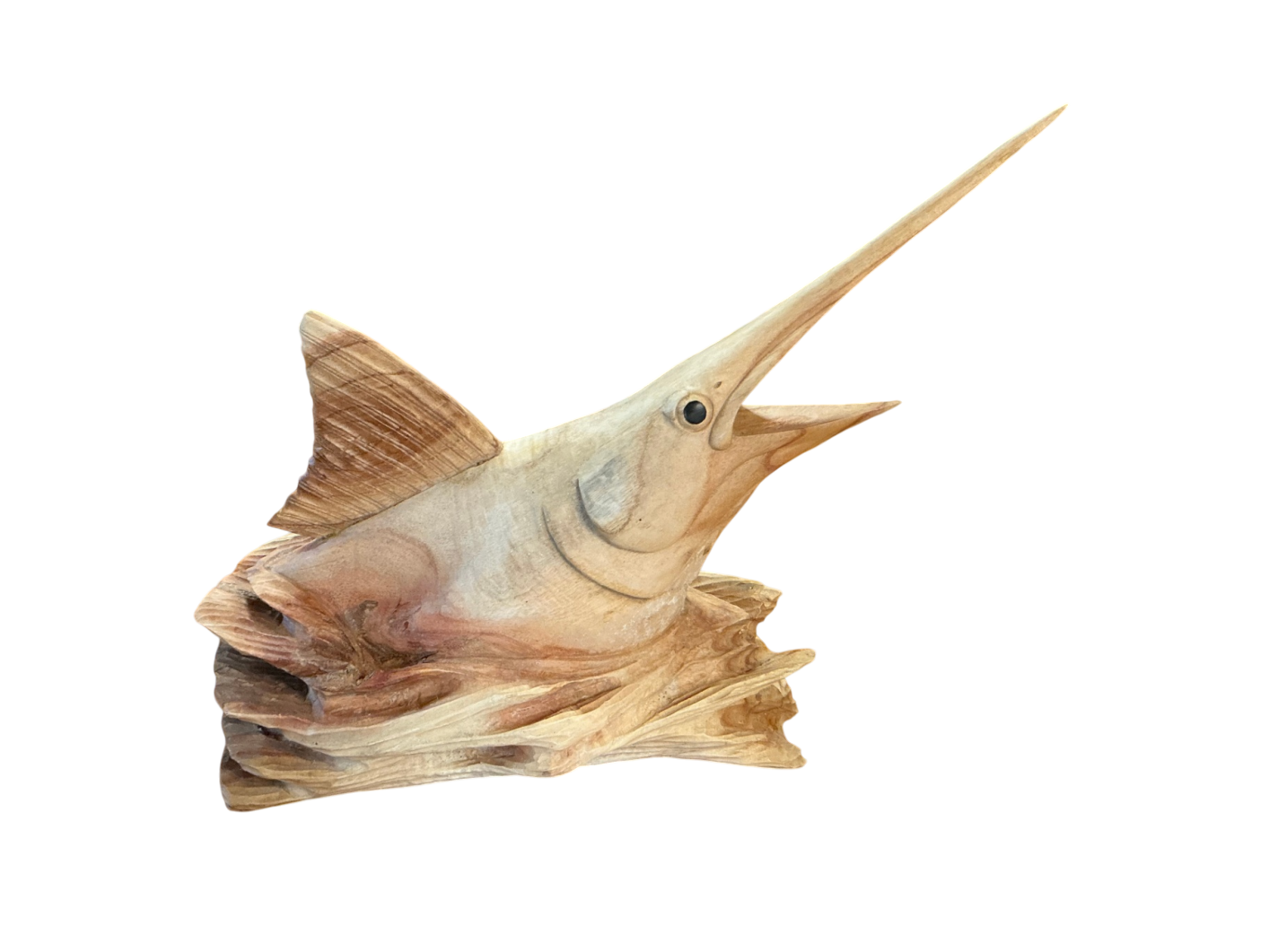 Wood Carved Swordfish Sculpture 24x15.75x12