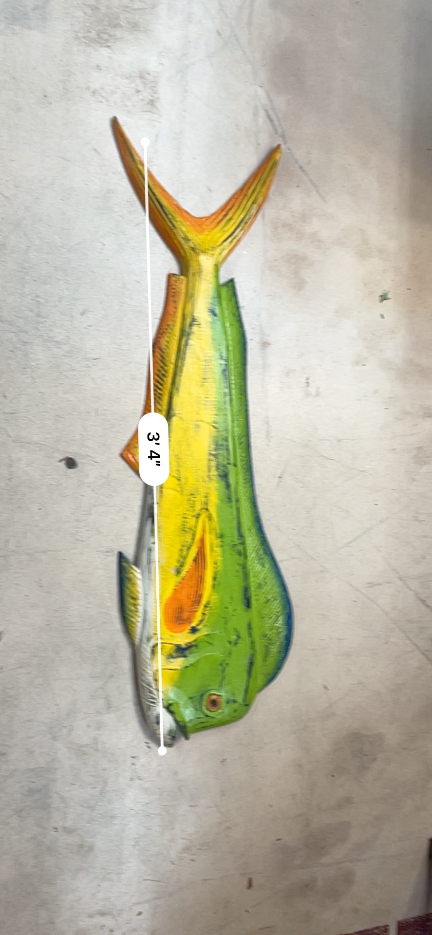 Mahi Fish Decorative Wall Hanging Multicolor Wood and paint 40" x 12"
