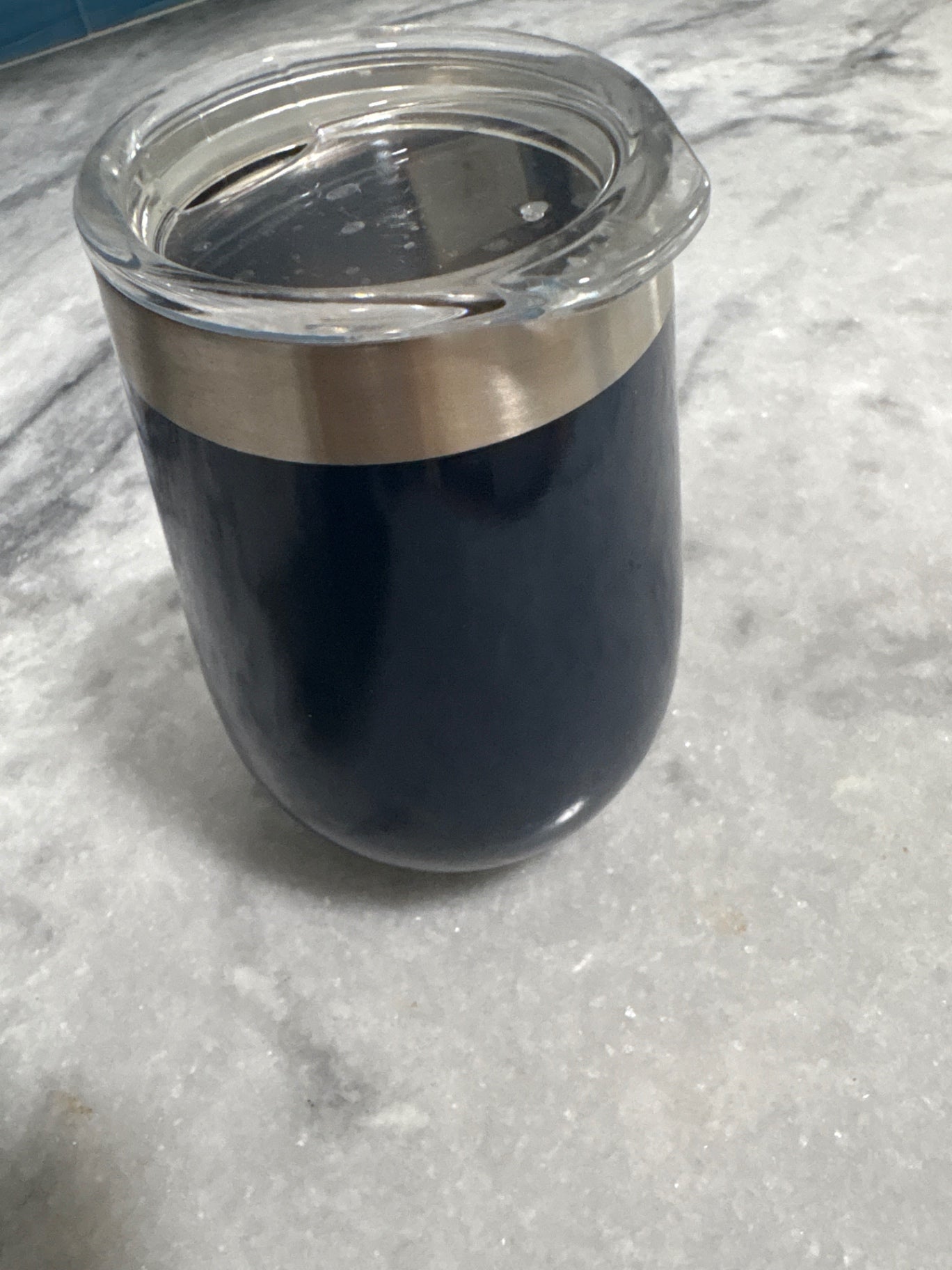 Travel Mug Blue Metal and Plastic