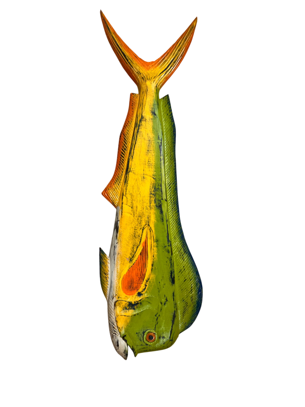 Mahi Fish Decorative Wall Hanging Multicolor Wood and paint 40" x 12"