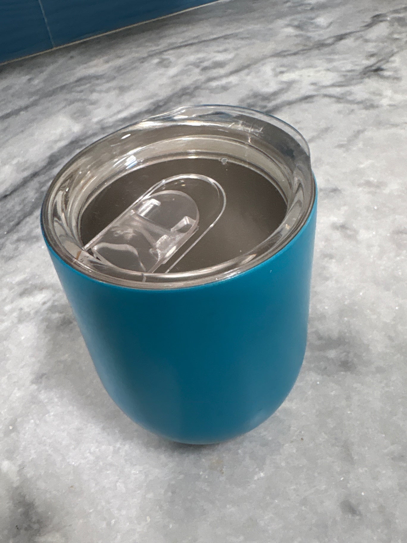 Tumblr Cup Blue Stainless Steel with plastic lid
