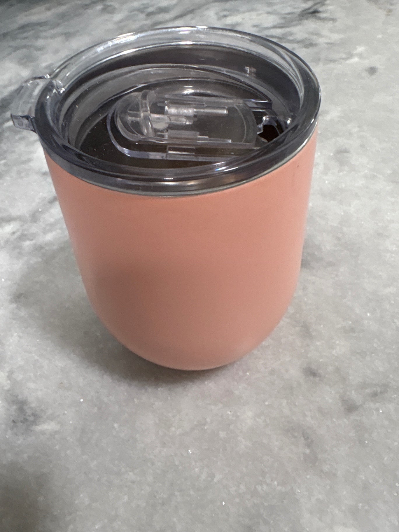 Travel Mug Pink Stainless Steel with Plastic Lid