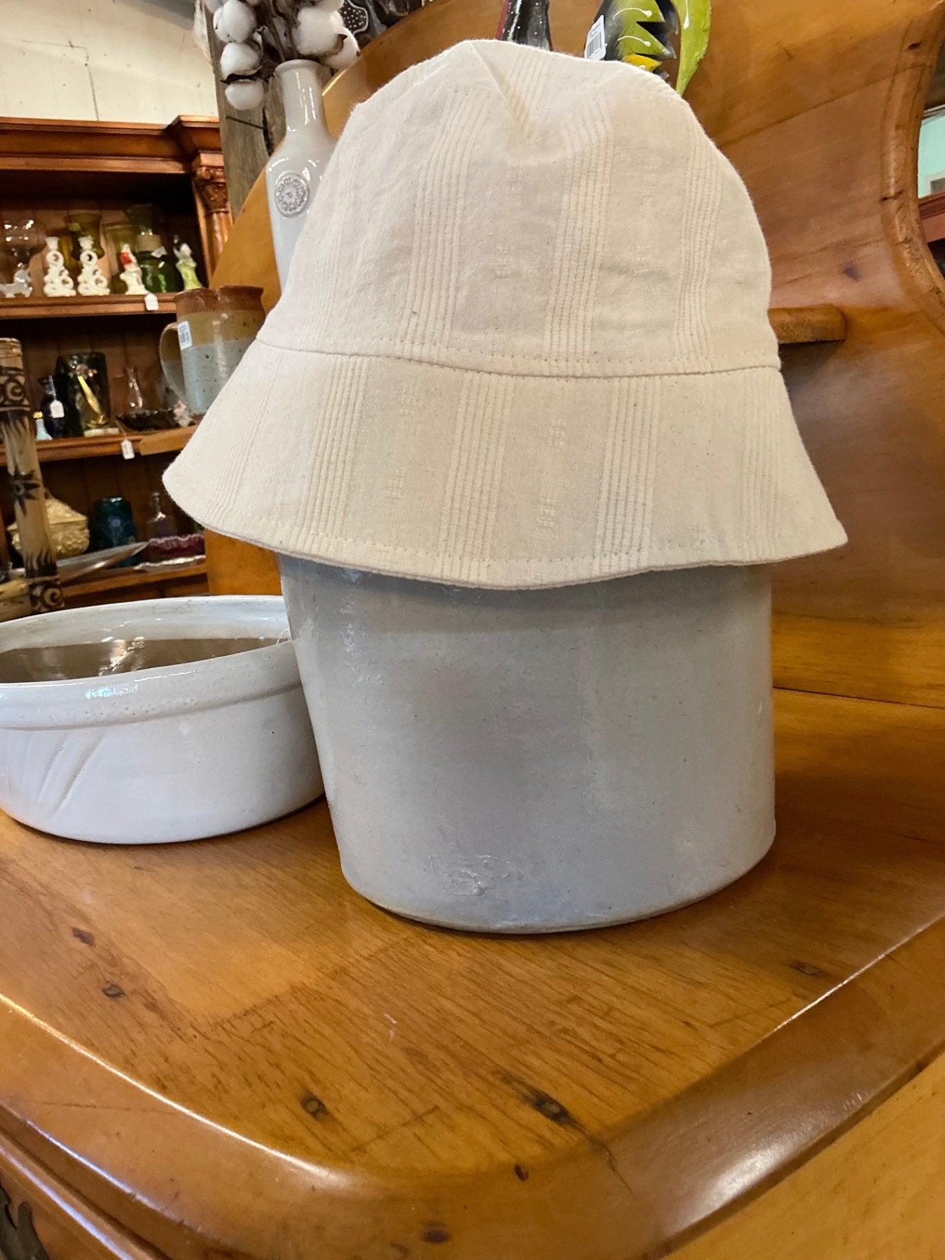 Bucket Hat Beige Fabric