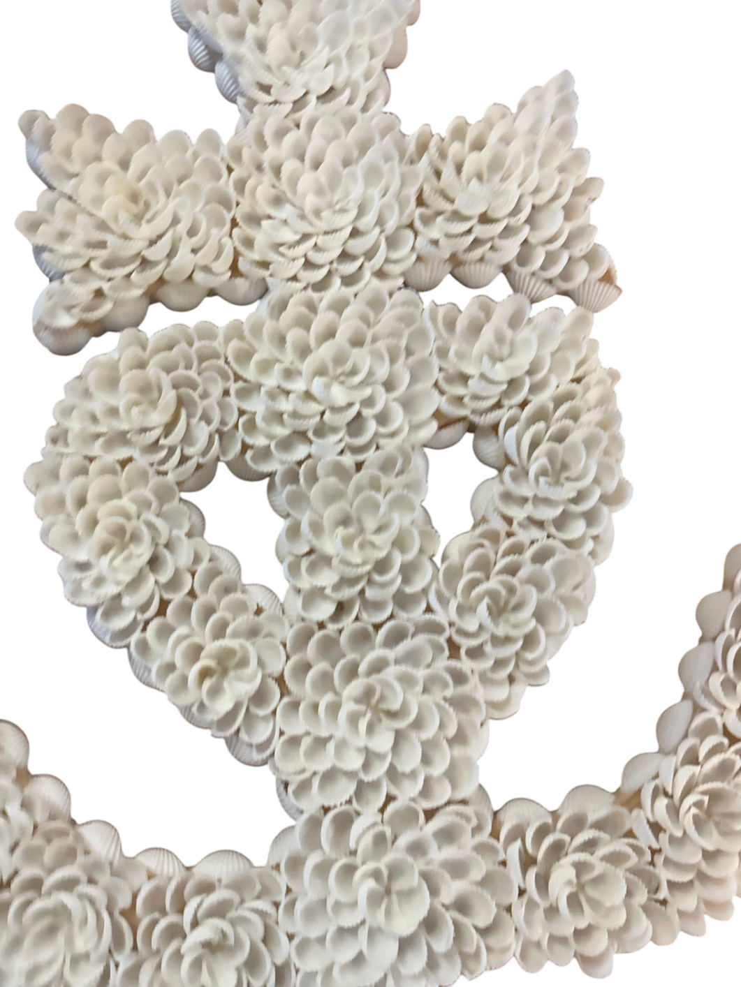 Decorative Wall Hanging White Sea Shell Anchor Measures 16" x 13"