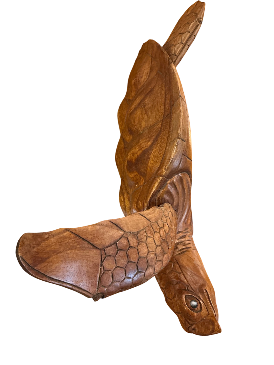 Decorative Turtle Wall Hanging Beige and White Wood