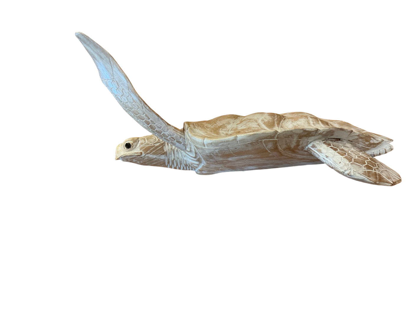 Decorative Turtle Wall Hanging Beige and White Wood