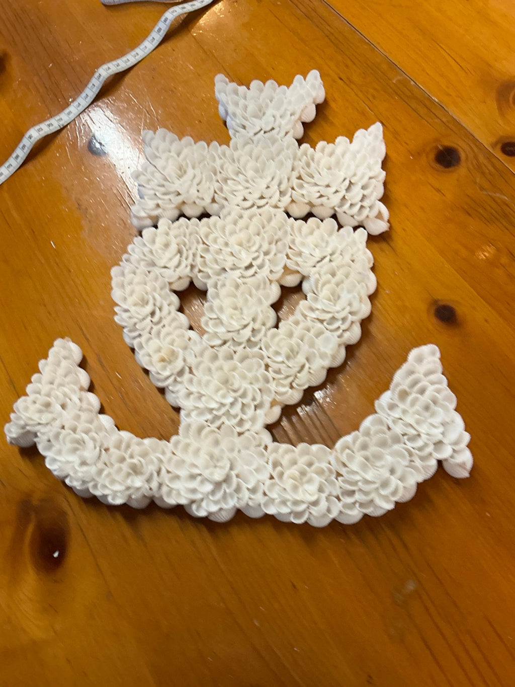 Decorative Wall Hanging White Sea Shell Anchor Measures 16" x 13"