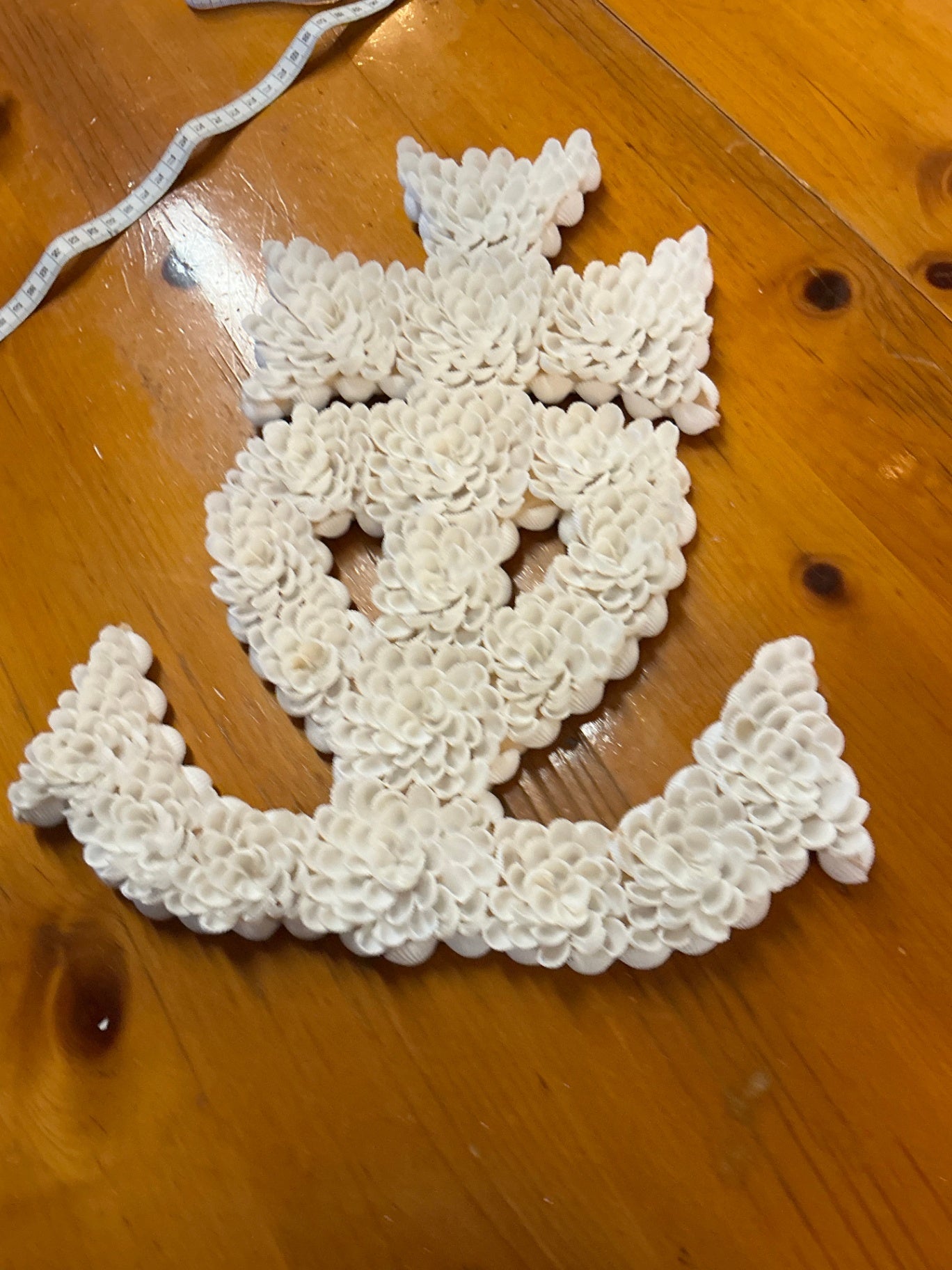 Decorative Wall Hanging White Sea Shell Anchor Measures 16" x 13"