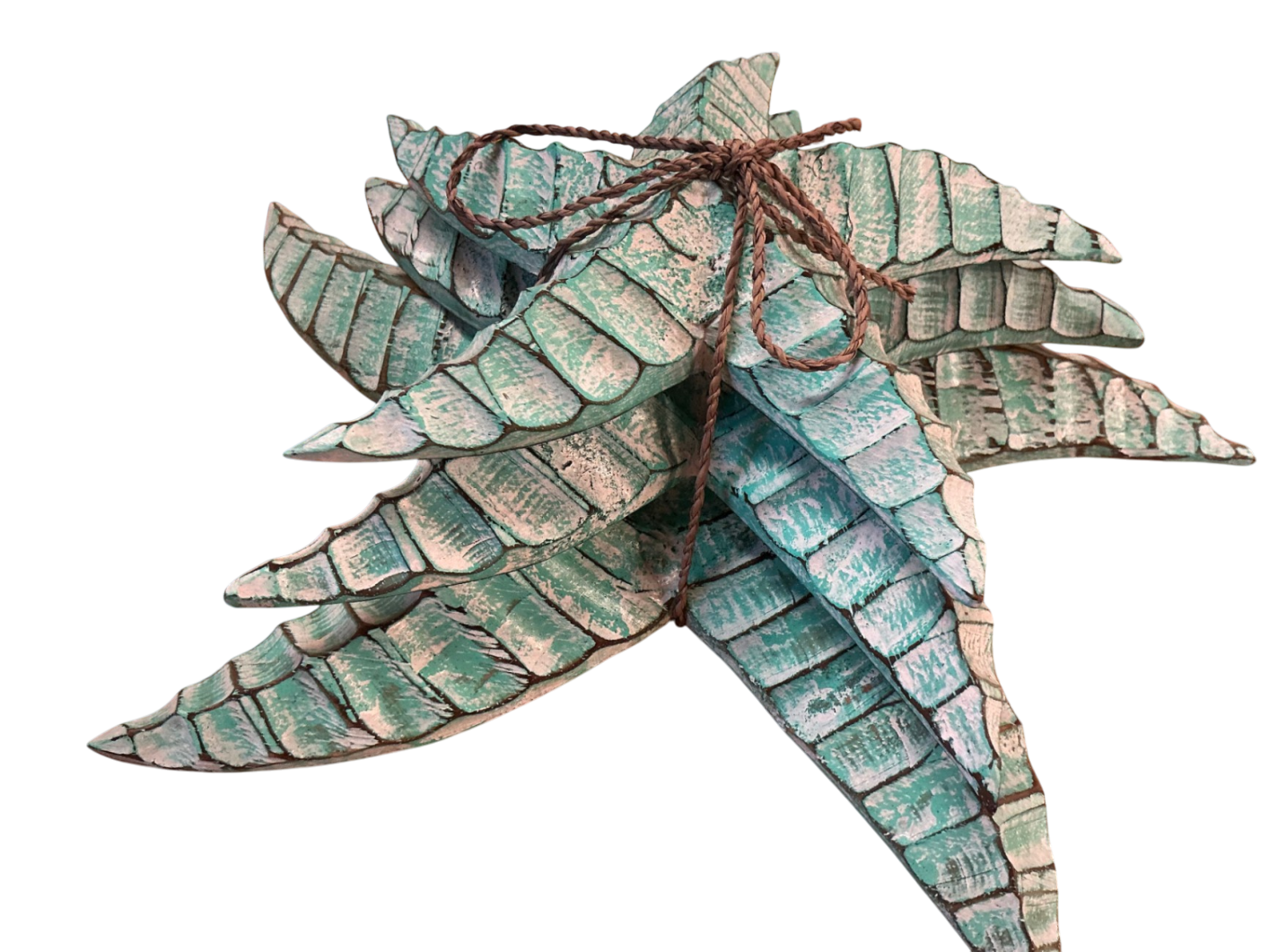 Starfish Decorative Wall Hanging Blue and Turquoise Wood sets of 3 measures 14"x14"x4.5"