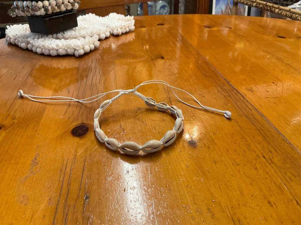 Cowries Choker Necklace Cream/Ivory Shells and thread 24" Fully Open