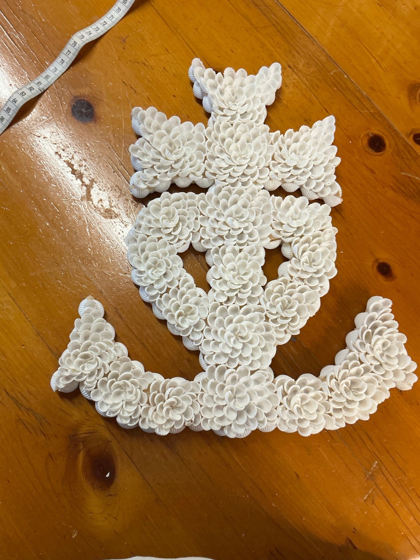 Decorative Wall Hanging White Sea Shell Anchor Measures 16" x 13"