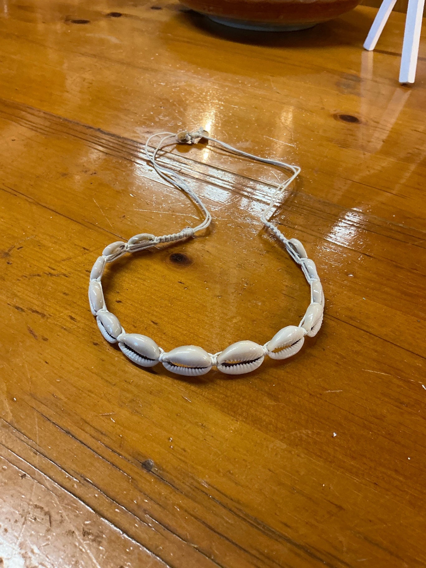 Cowries Choker Necklace Cream/Ivory Shells and thread 24" Fully Open