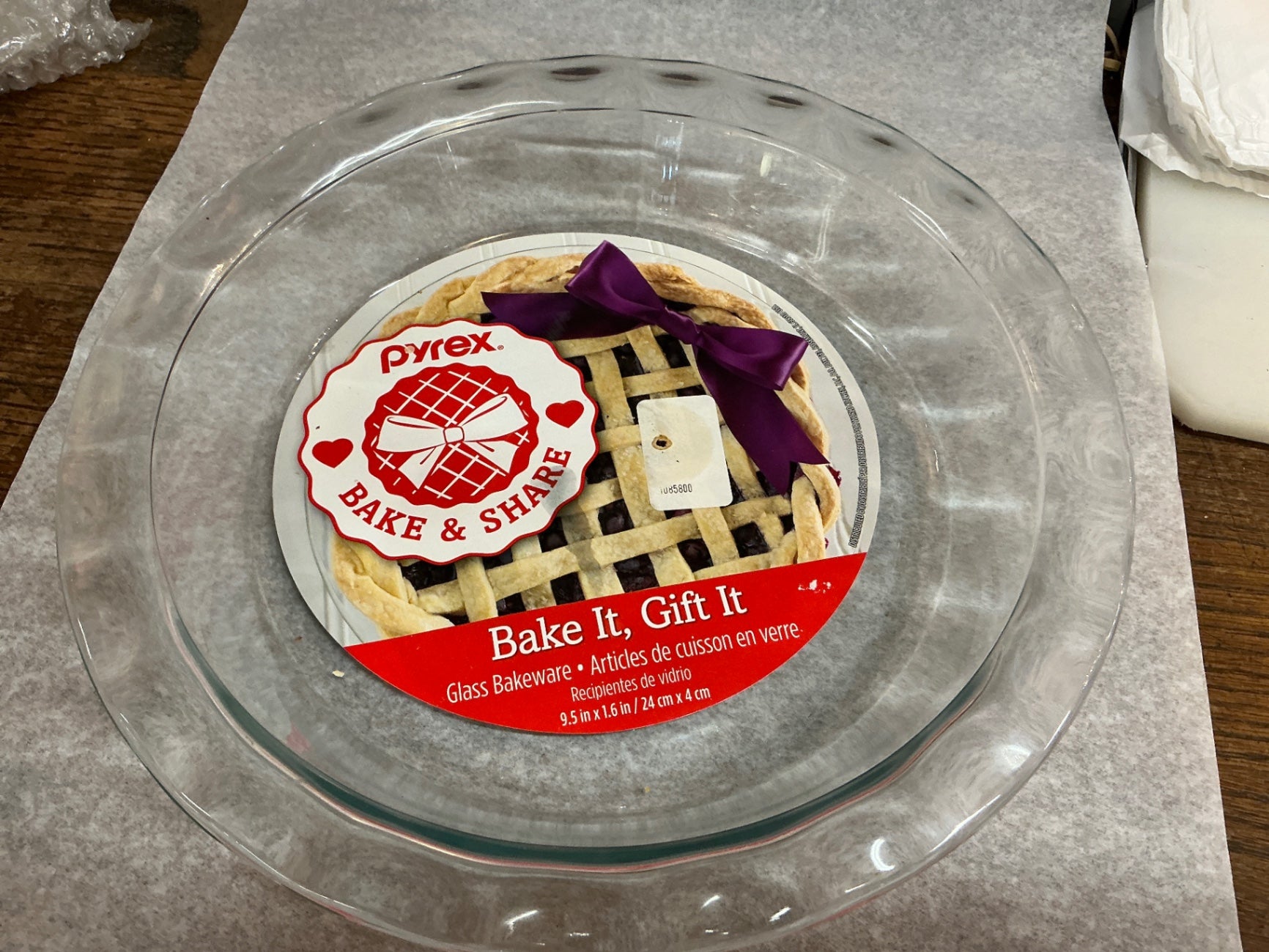 Pie Plate Clear Glass