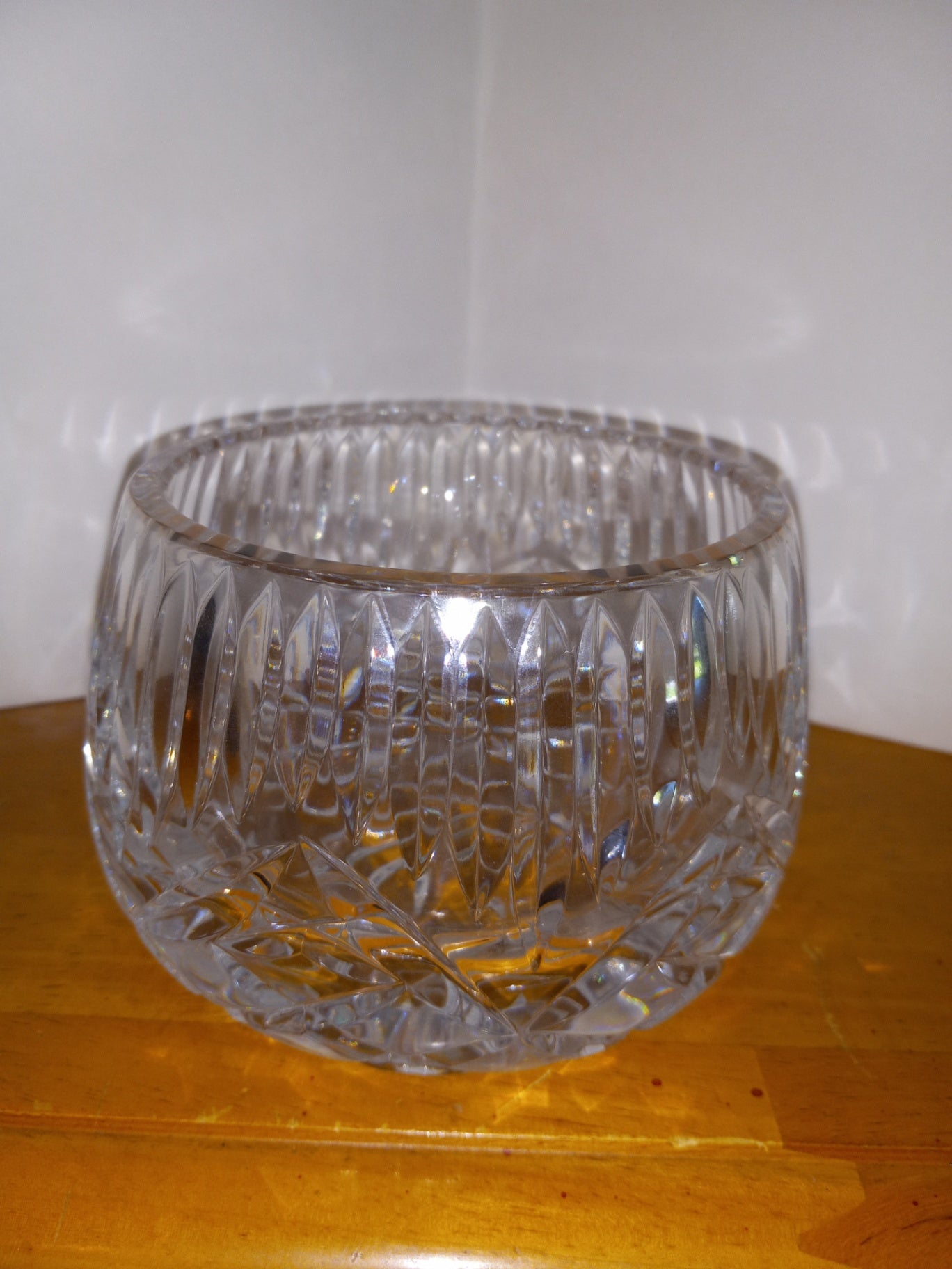 Lead Crystal Rose Bowl Clear Crystal