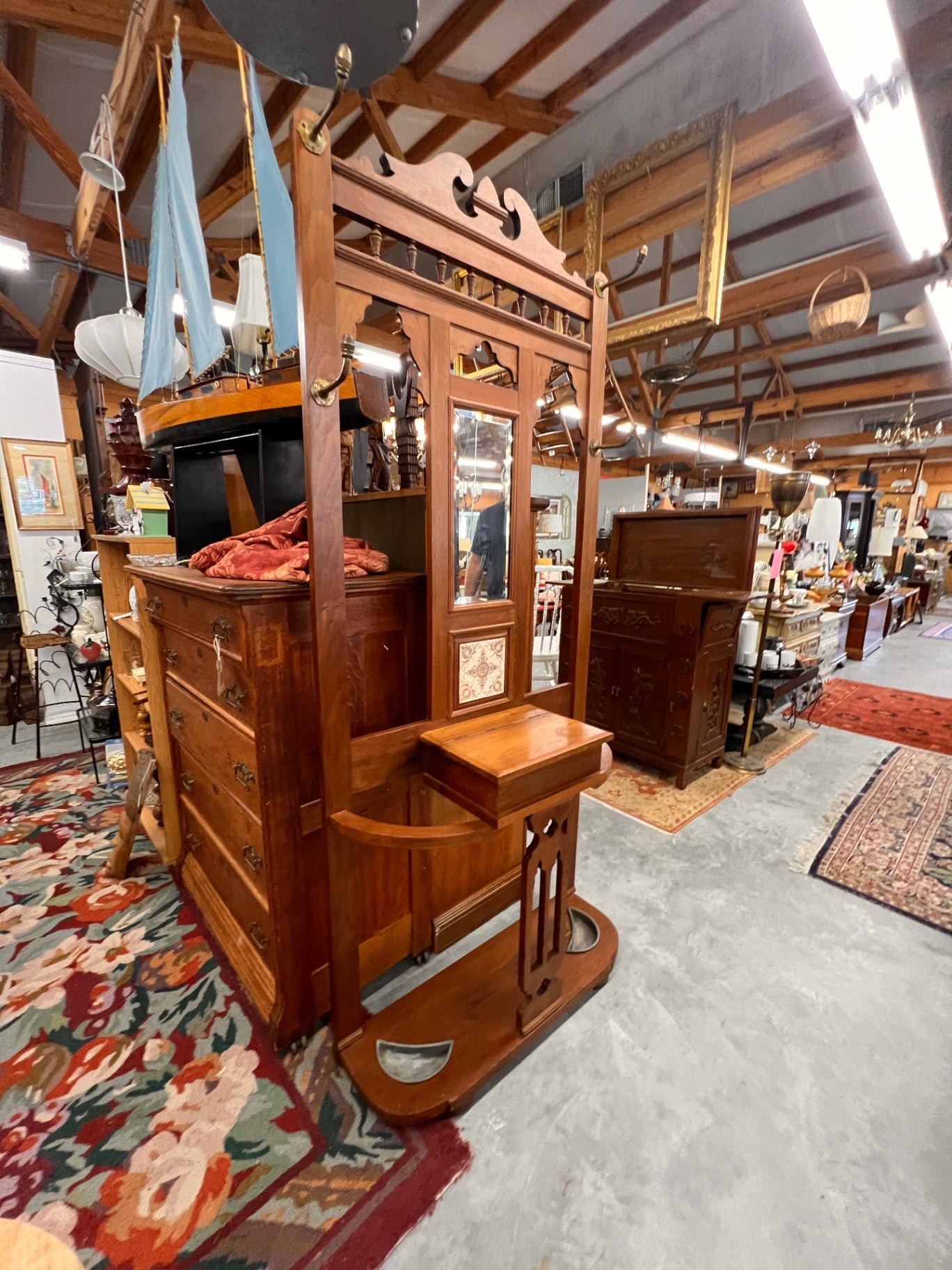 Antique Hall Tree