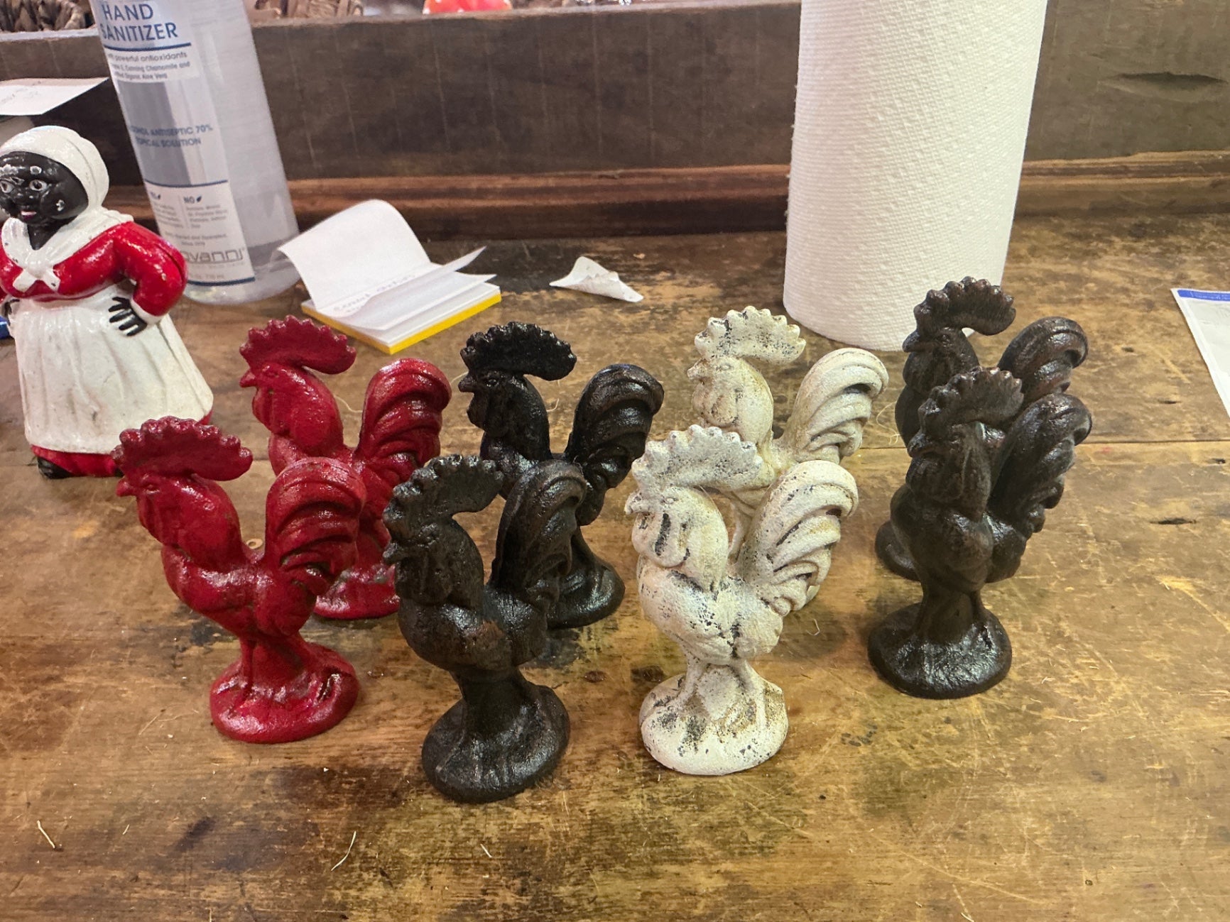 Figurine Red, Black, White Possibly ceramic or resin