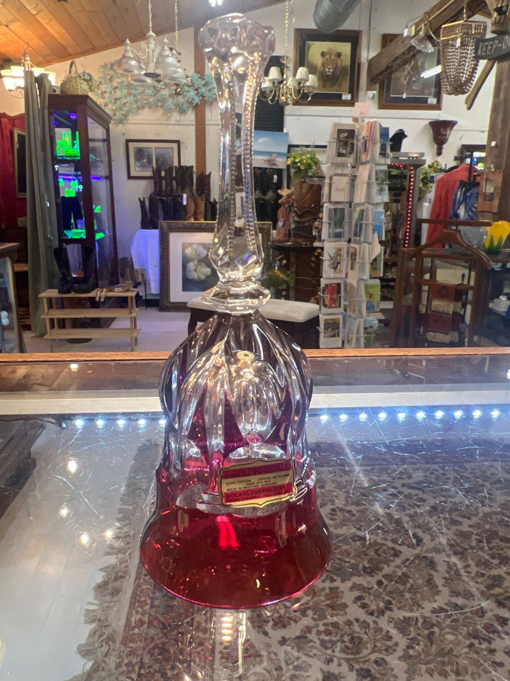 Bell Gold, Red, Clear Lead Crystal