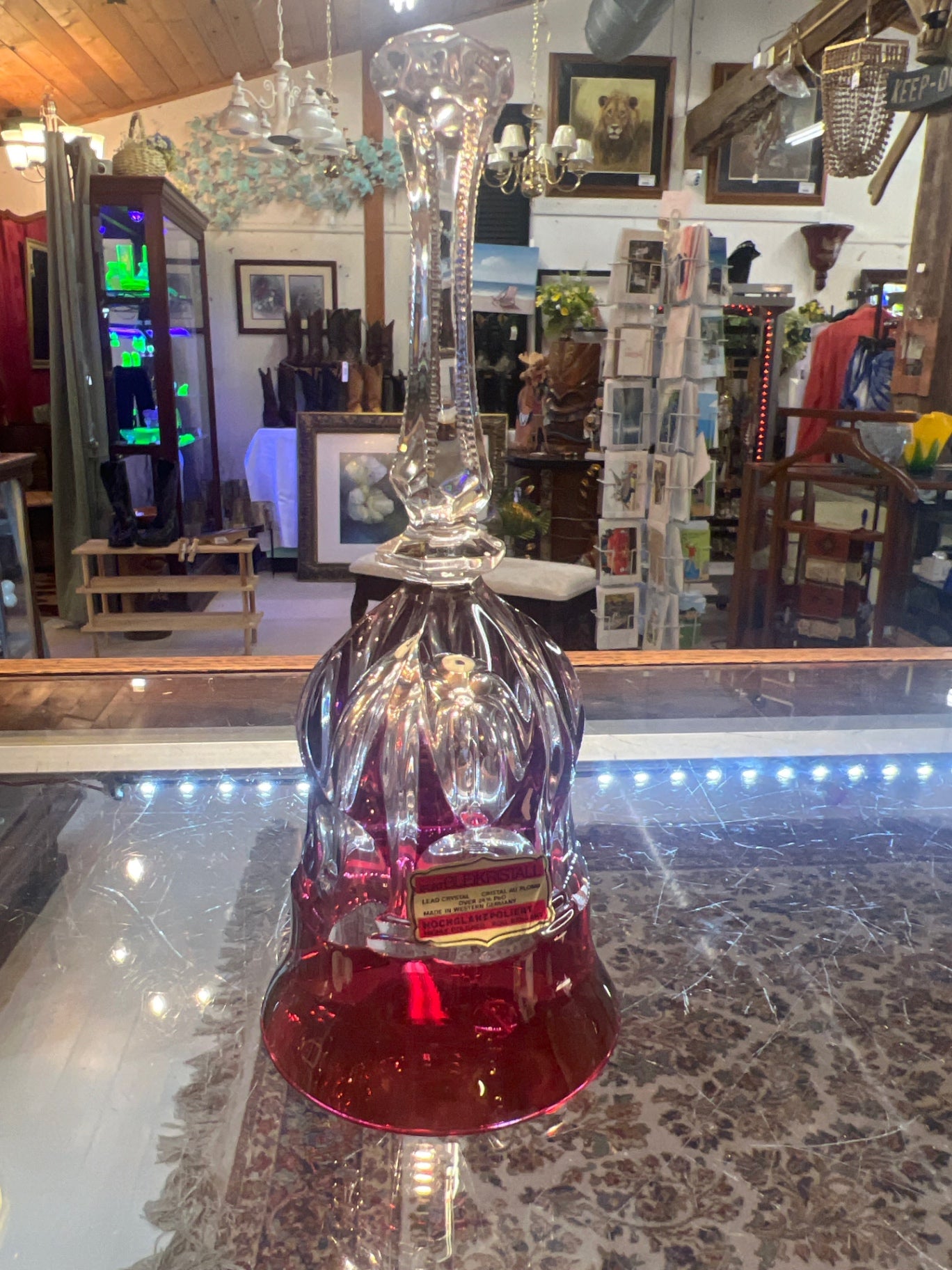 Bell Gold, Red, Clear Lead Crystal